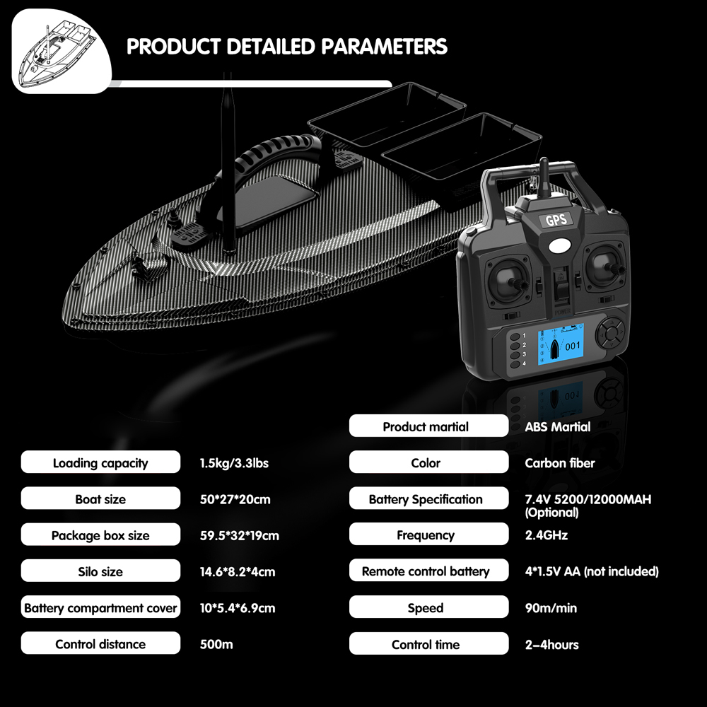 V070 12000mAh/5200mAh RC Bait  - Fish Finder Gps ulasan dan harga